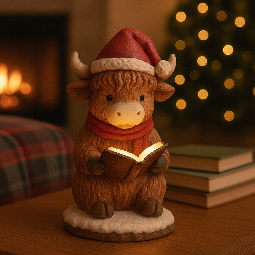 🐮Cute Highland Cow Christmas Night Light🎄✨