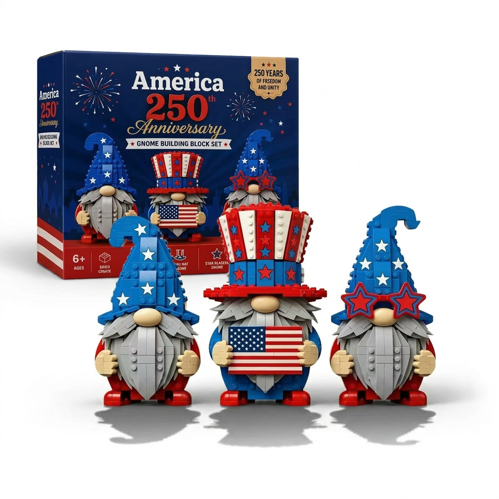 America 250th Anniversary Gnome Building Block Set