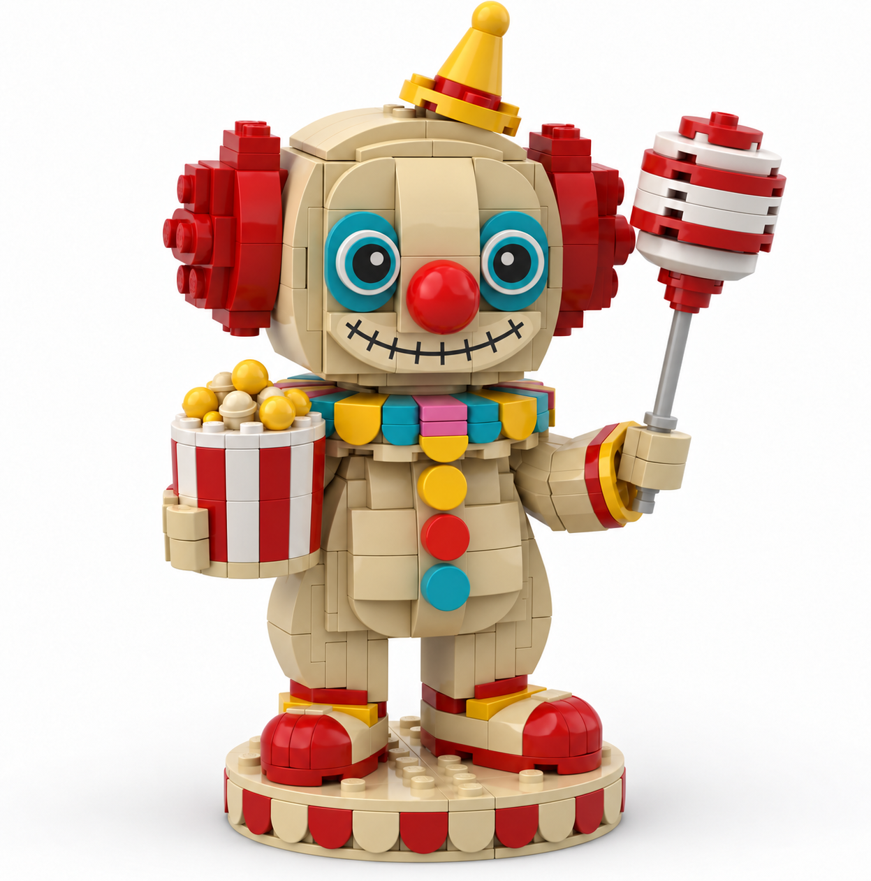 Popcorn Pete — Retro Carnival Clown Building Set 🍿🎪
