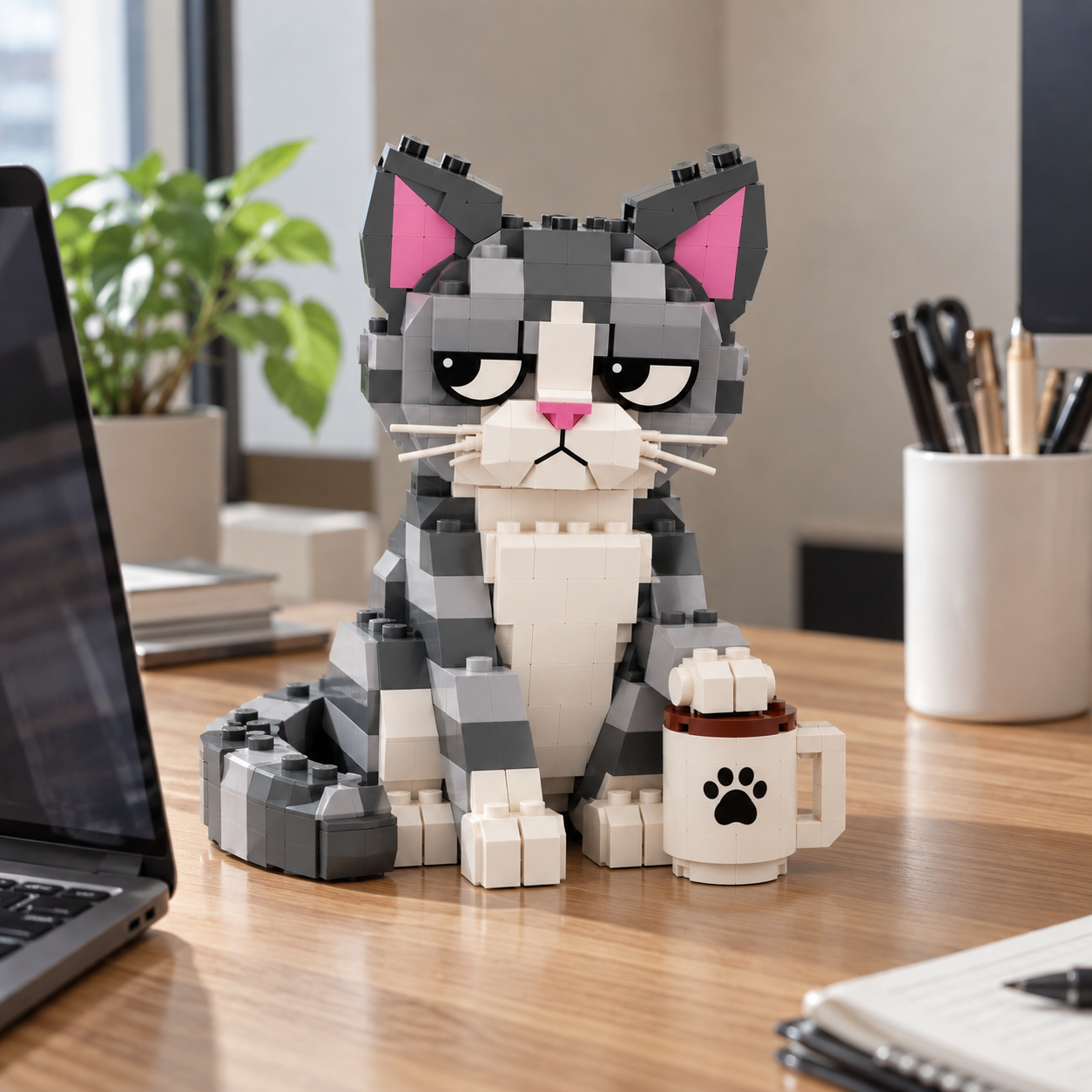 Judgmental Tabby Cat Building Set 😾