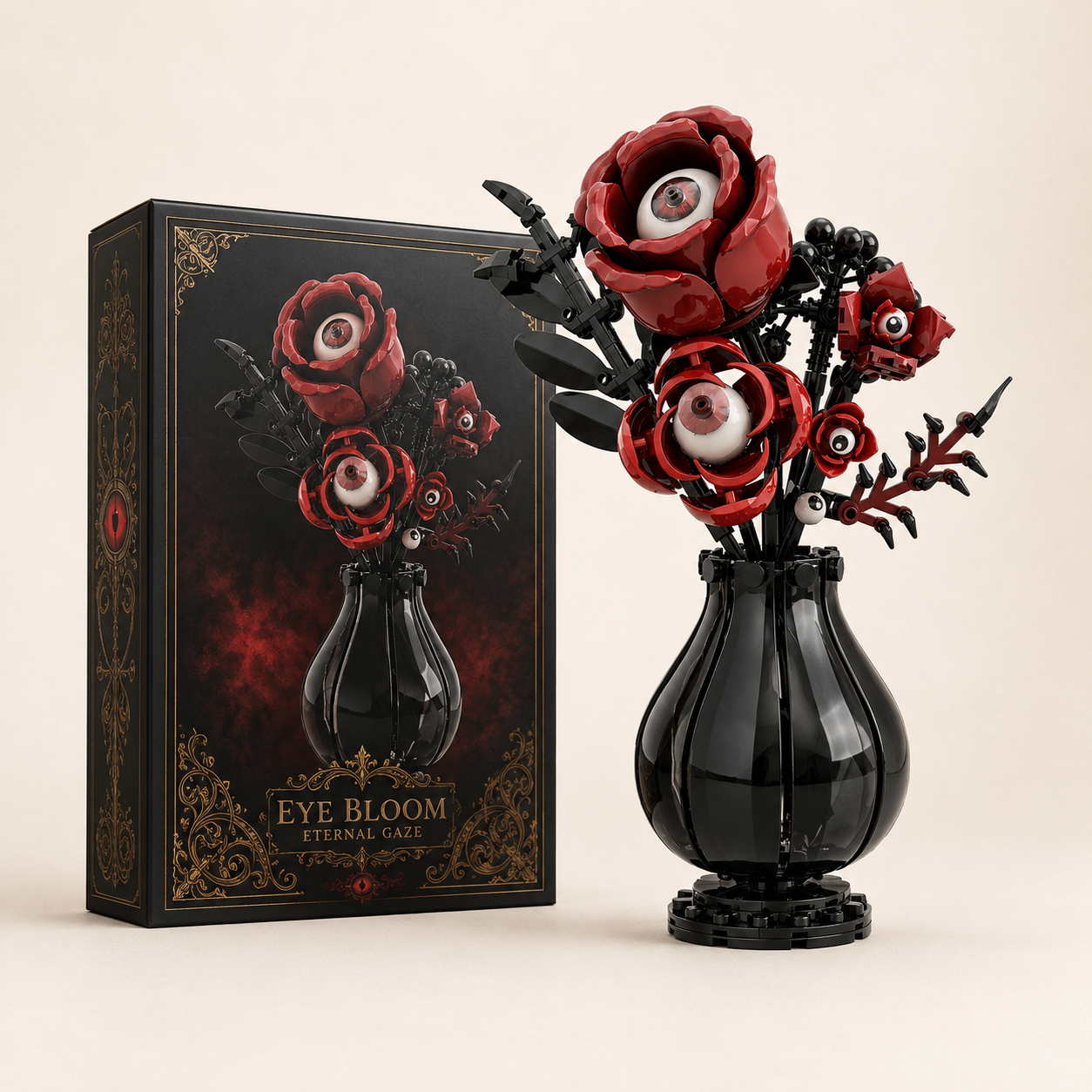 Gothic Eyeball Rose Brick Bouquet Building Blocks Set