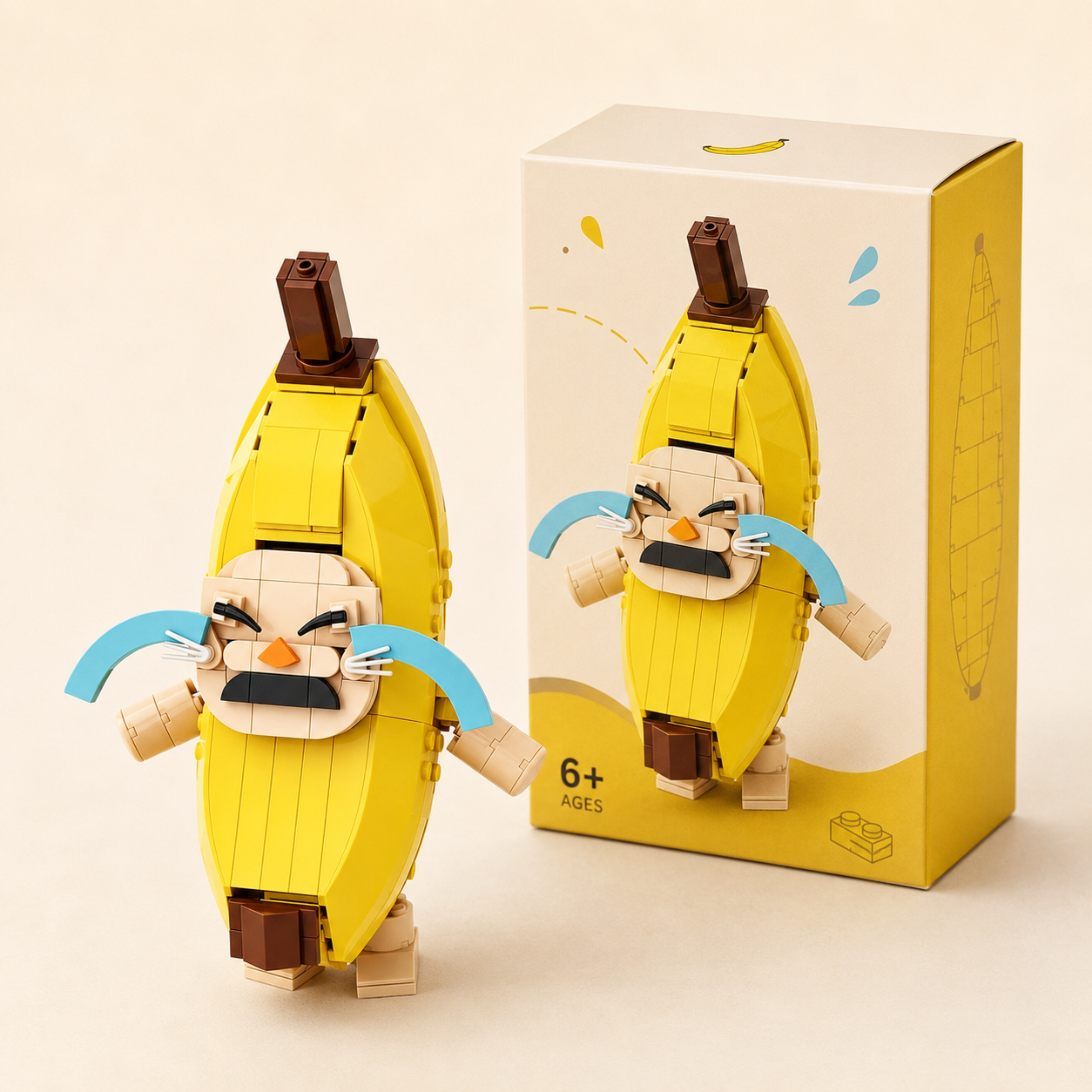 Crying Banana Brick Figure | Funny Emotional Support Build