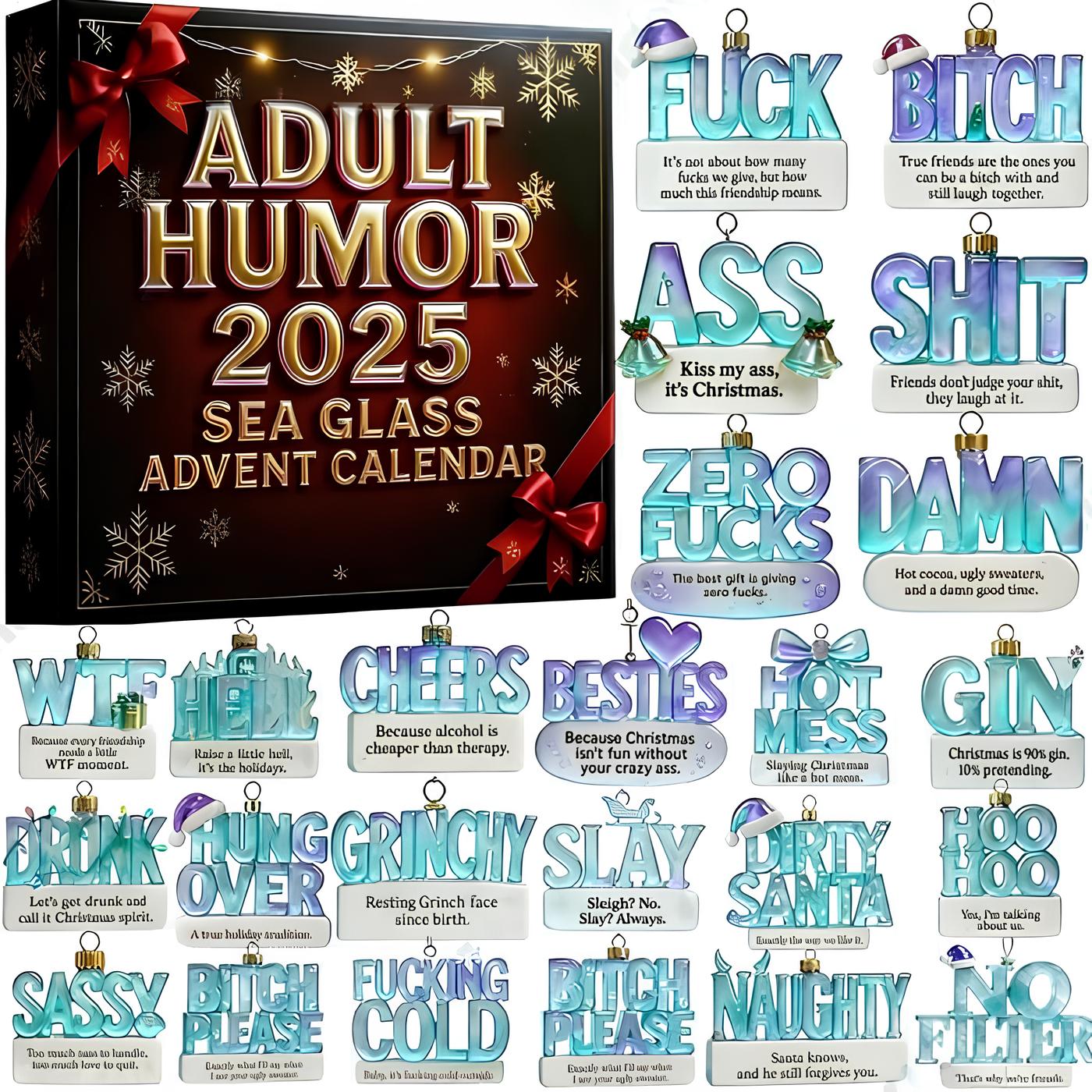 🌊🎄Sea Glass Accents 2025 Adult Humor Advent Calendar💥LIMITED 2025 EDITION(𝐋𝐮𝐜𝐚𝐬 𝐇𝐚𝐥𝐞 𝐇𝐚𝐧𝐝𝐦𝐚𝐝𝐞®)
