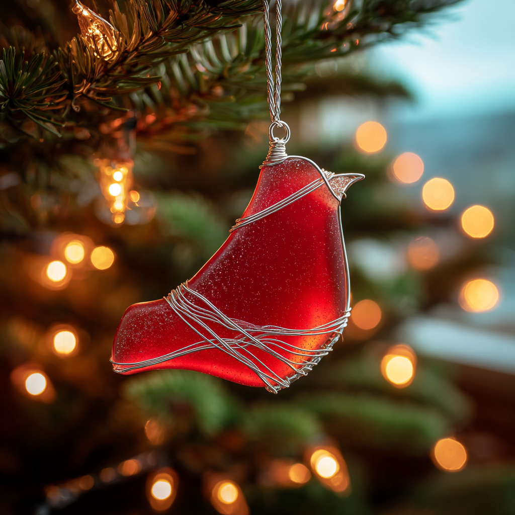 🌊🐦 Sea Glass Bird Ornaments(𝐋𝐮𝐜𝐚𝐬 𝐇𝐚𝐥𝐞 𝐇𝐚𝐧𝐝𝐦𝐚𝐝𝐞®)