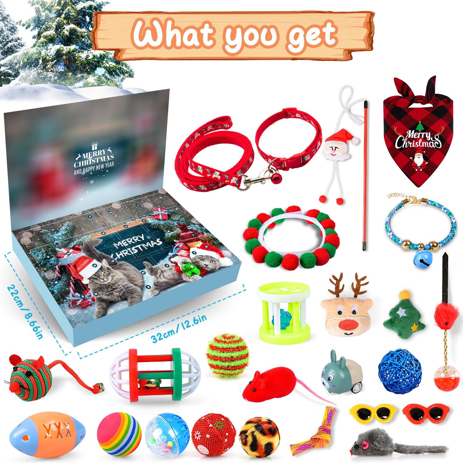 🔥Last Day 50% OFF - 🐈Cat Feathers Countdown Set for Christmas 24-Day Interactive Toy Experience for Cat Enthusiasts