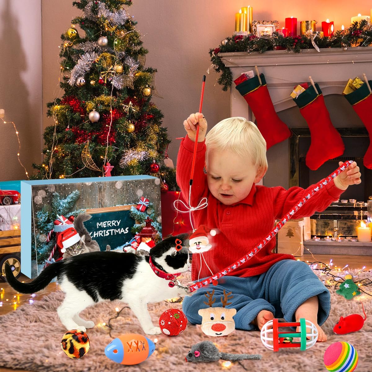 🔥Last Day 50% OFF - 🐈Cat Feathers Countdown Set for Christmas 24-Day Interactive Toy Experience for Cat Enthusiasts