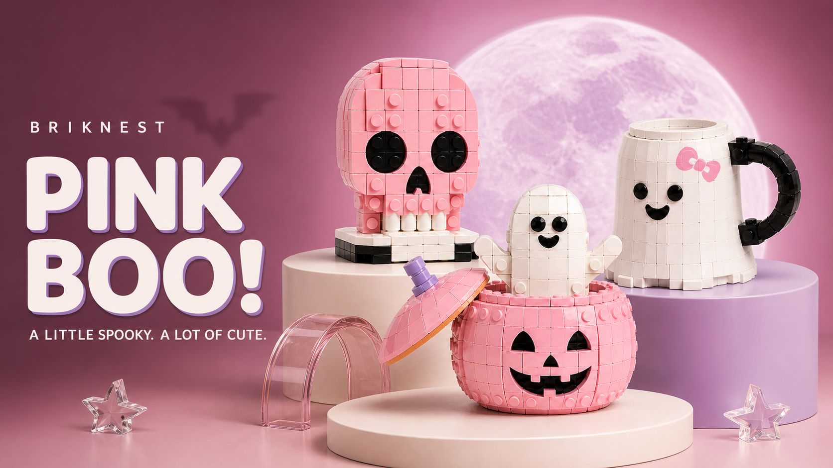 BRIKNEST PINK BOO! brick collection in candy pink and cream