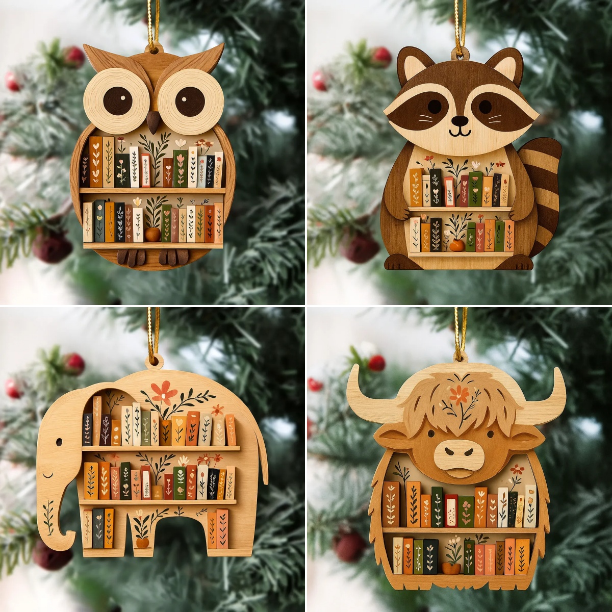 🌲Christmas Gift 50% Off--Owl Bookshelf Ornament(𝐋𝐮𝐜𝐚𝐬 𝐇𝐚𝐥𝐞 𝐇𝐚𝐧𝐝𝐦𝐚𝐝𝐞®)