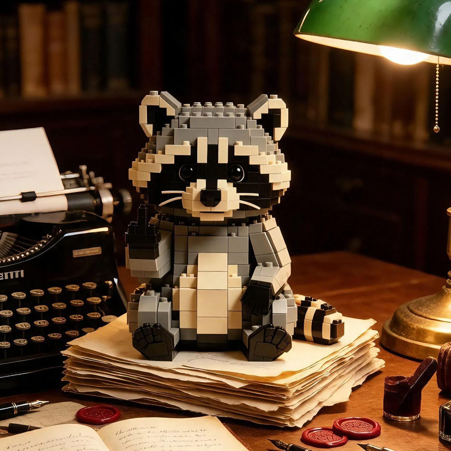 Sarcastic Raccoon Building Block Set