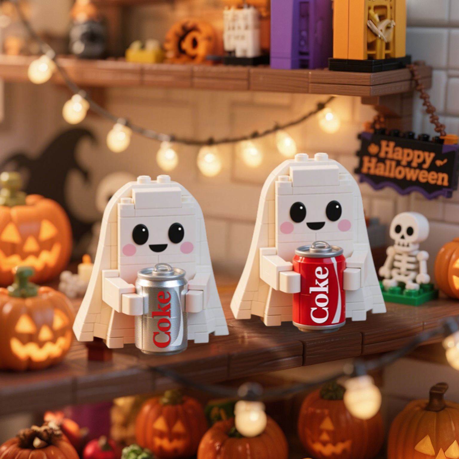 2025 Halloween Limited -- Soda-Loving Ghost Brick Set👻