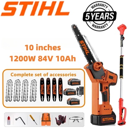 STIHL 1500W-os teleszkópos láncfűrész – lítium akkumulátorral és hosszabbító rúddal