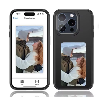 NFC Digitális Kijelzős Tok iPhone 15/16-hoz – Cserélhető Fotó, E-tinta Technológia, Nulla Akkufogyasztás-Vitalina