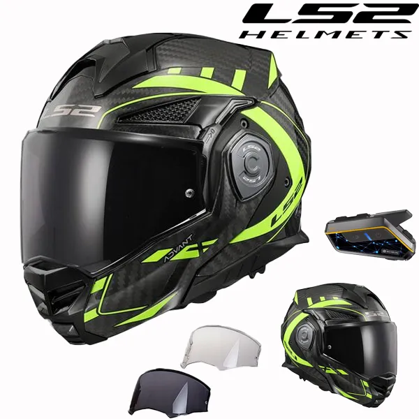 Moduláris karbon bukósisak, P/J kettős jóváhagyással, LS2 FF901 ADVANT X CARBON