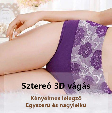 🔥Utolsó nap! Vásárolj 5 terméket és kapj 5-et ingyen! Pamut magas derékú hasfogyasztó, nedvességelvezető és antibakteriális alsónemű.