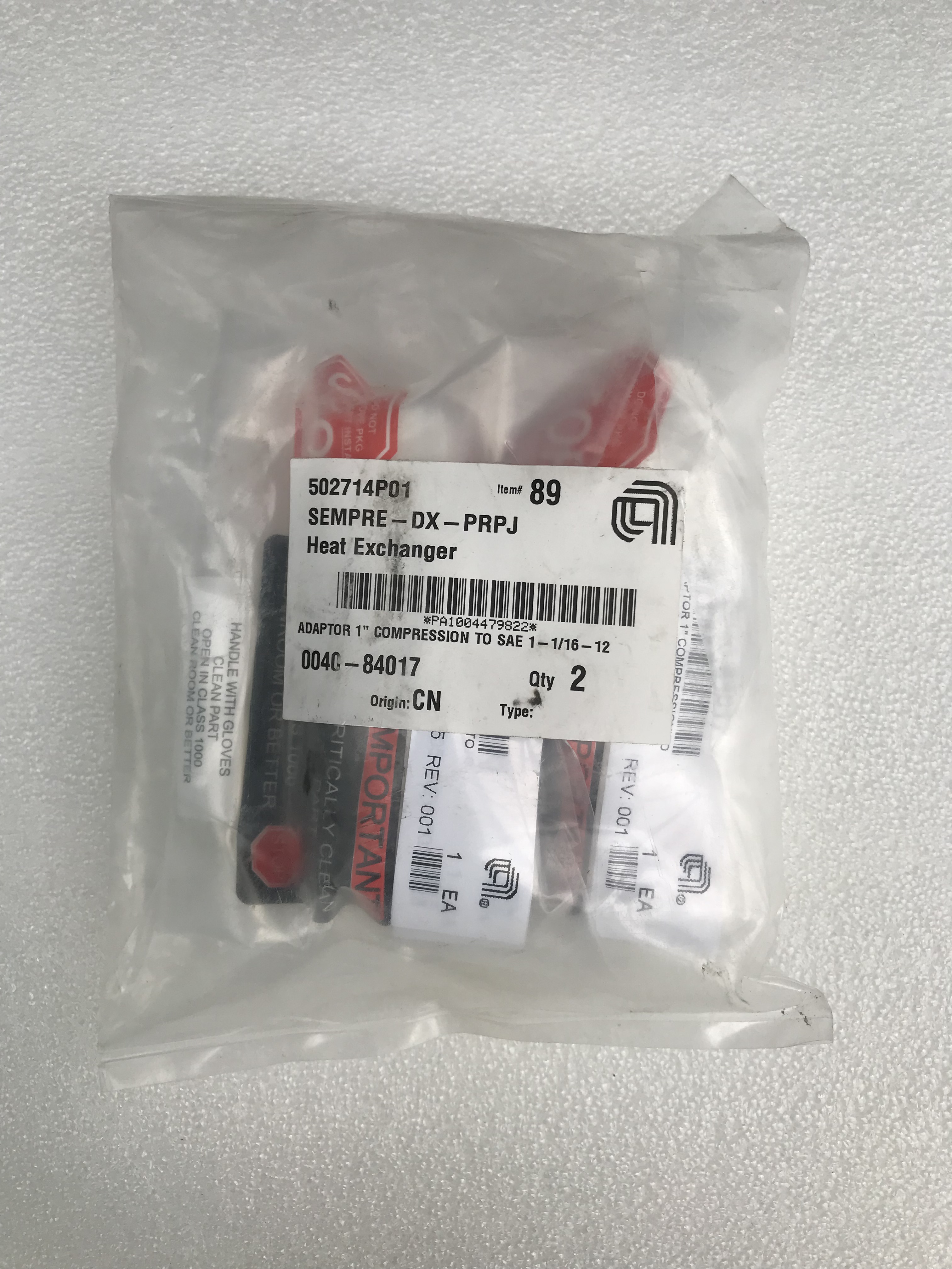APPLIED MATERIALS AMAT ADAPTOR 1" COMPRESSION TO SAE 1 1/16-12 0040-84017