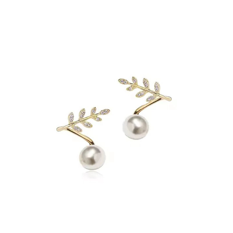Pearl Olive Branch Earrings