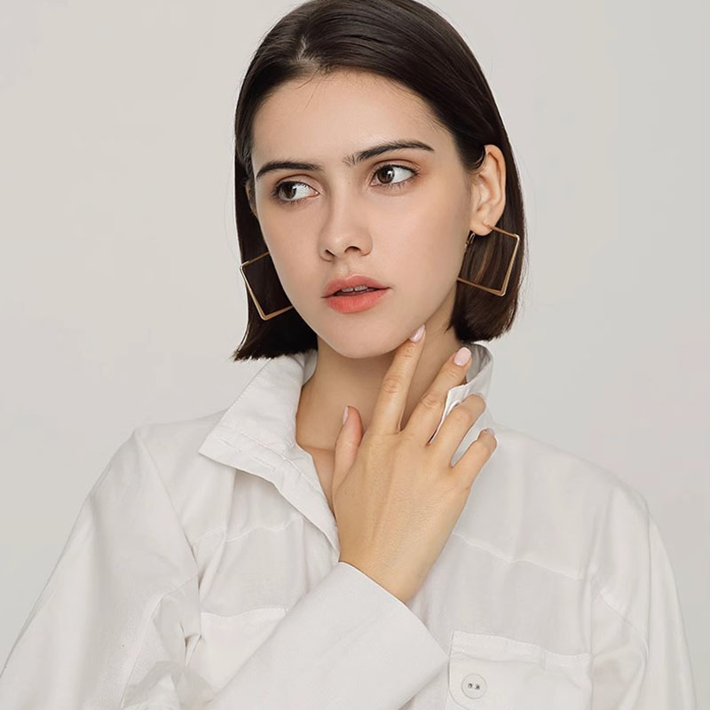 Golden Square Earrings