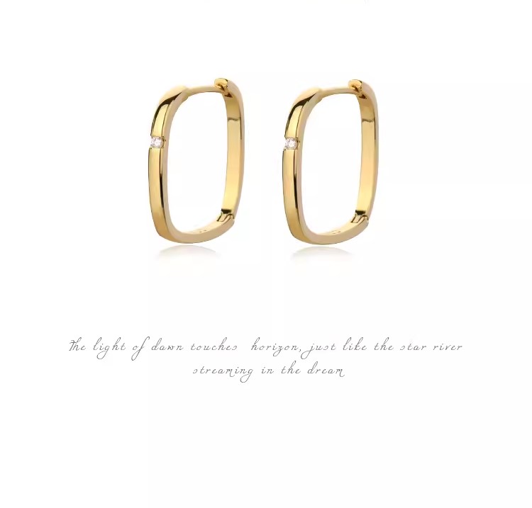 Geometric Square Hoop Earrings