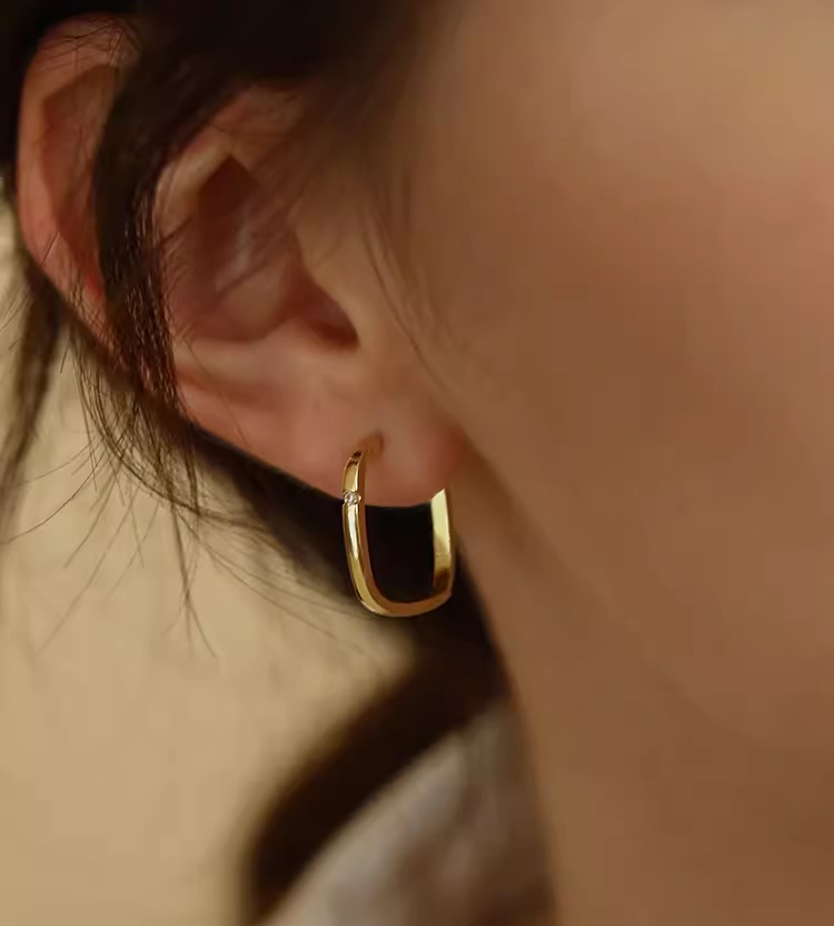 Geometric Square Hoop Earrings