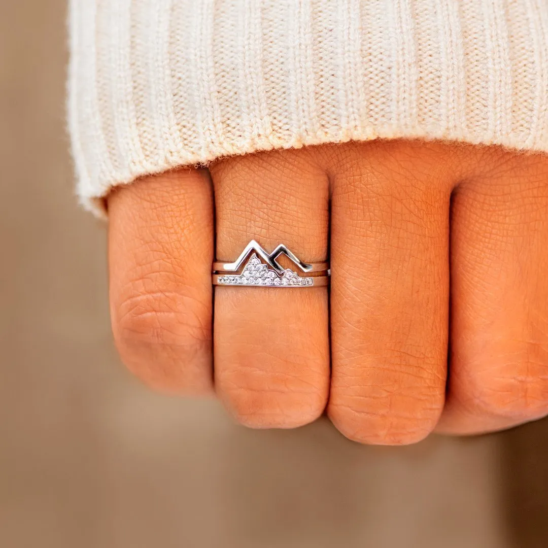 DAUGHTER FAITH MOVES MOUNTAINS PAVÉ MOUNTAIN RING