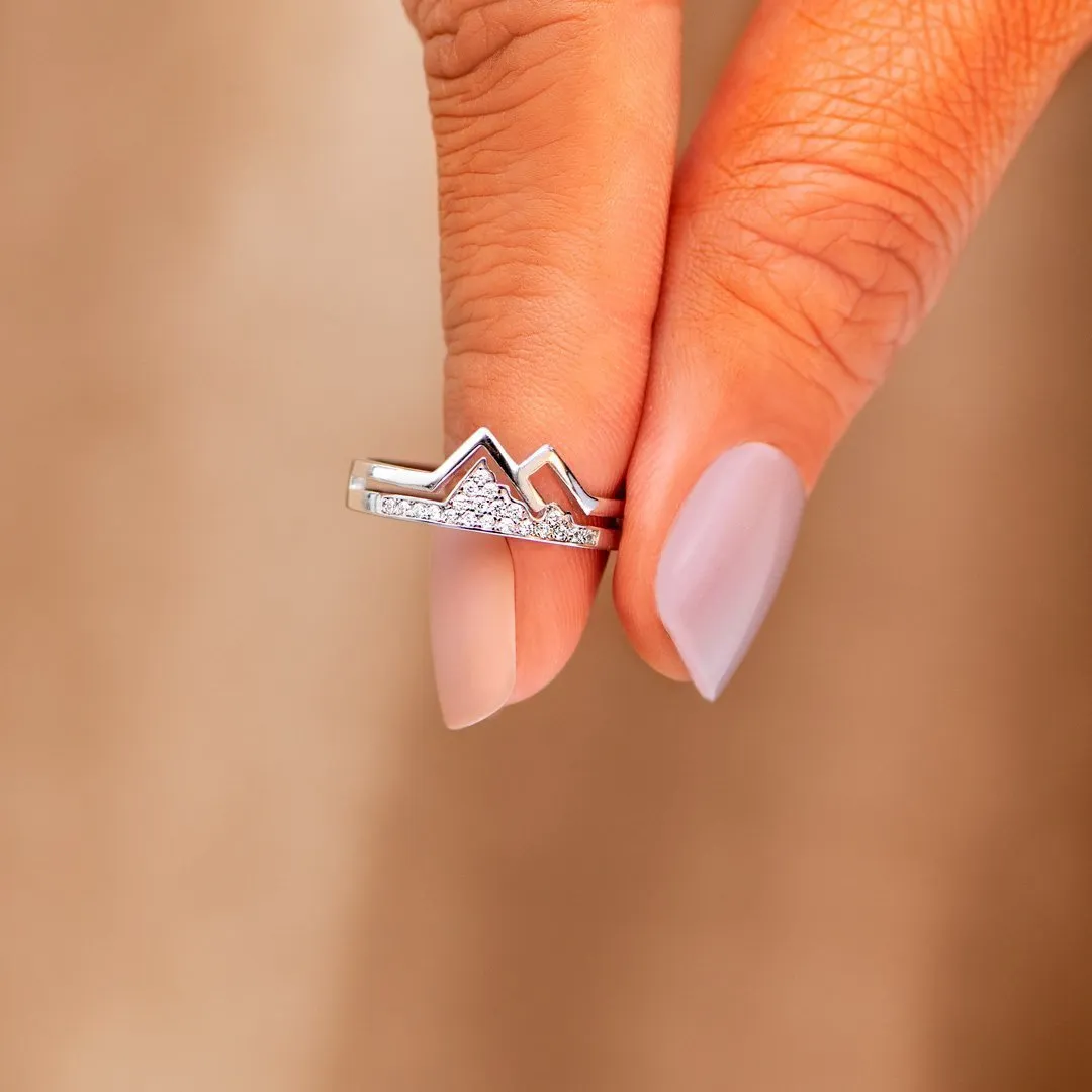 DAUGHTER FAITH MOVES MOUNTAINS PAVÉ MOUNTAIN RING