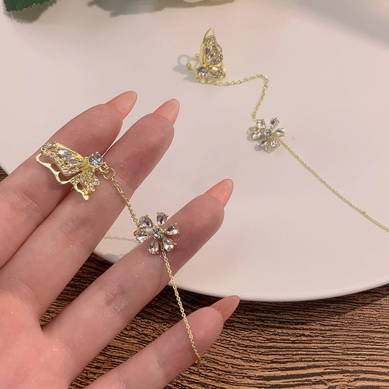 Butterfly Tassel Ear Cuff Without Piercing