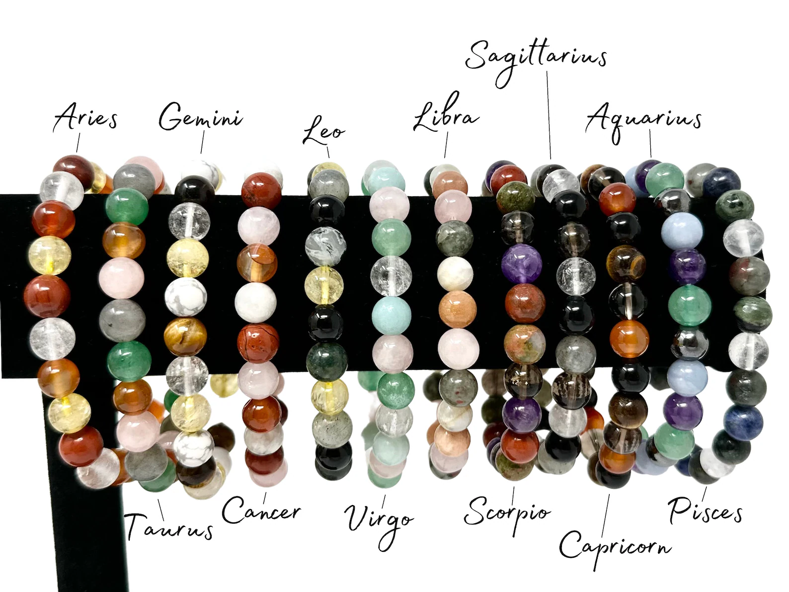 12 Zodiac Crystal Bracelets