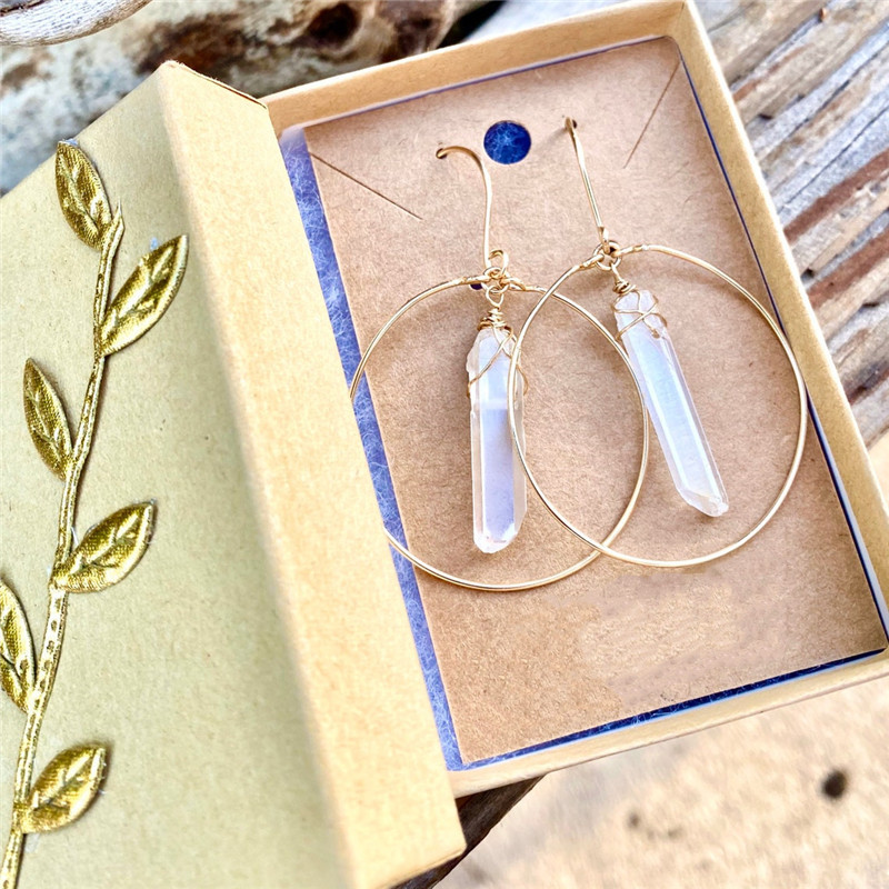 Crystal Quartz Hoop Earrings