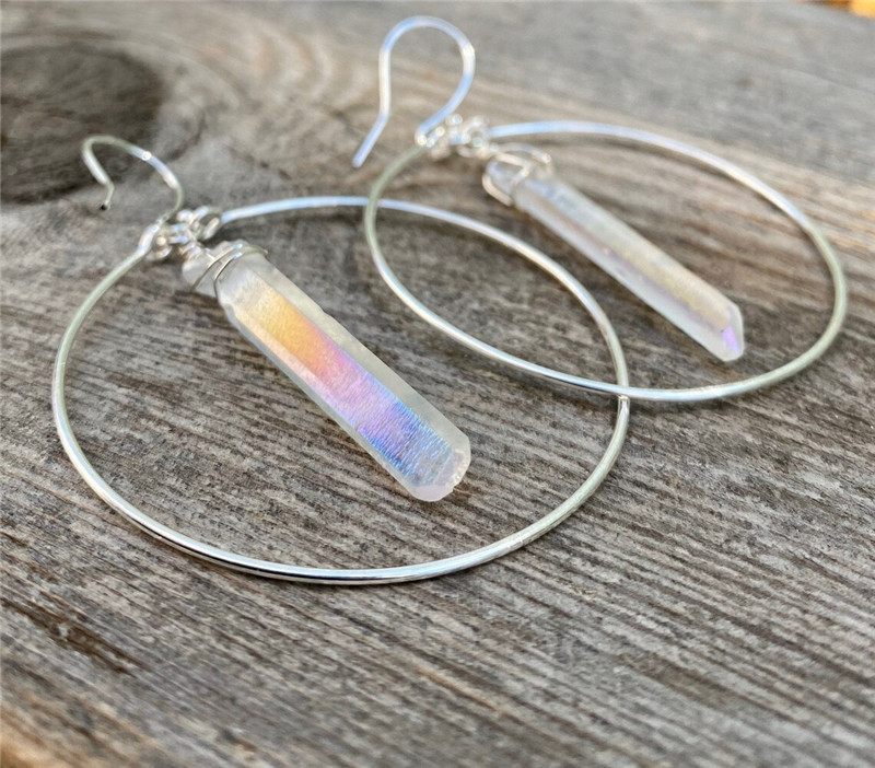 Crystal Quartz Hoop Earrings