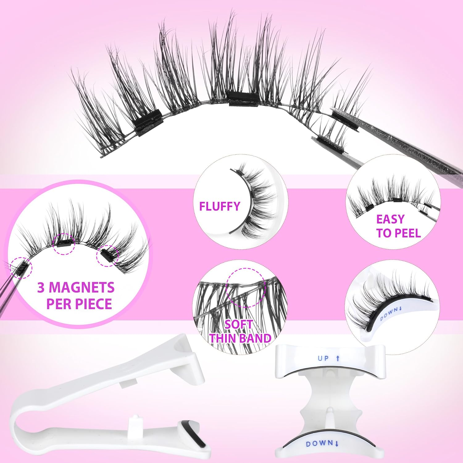 Magnetic Eyelashes without Eyeliner