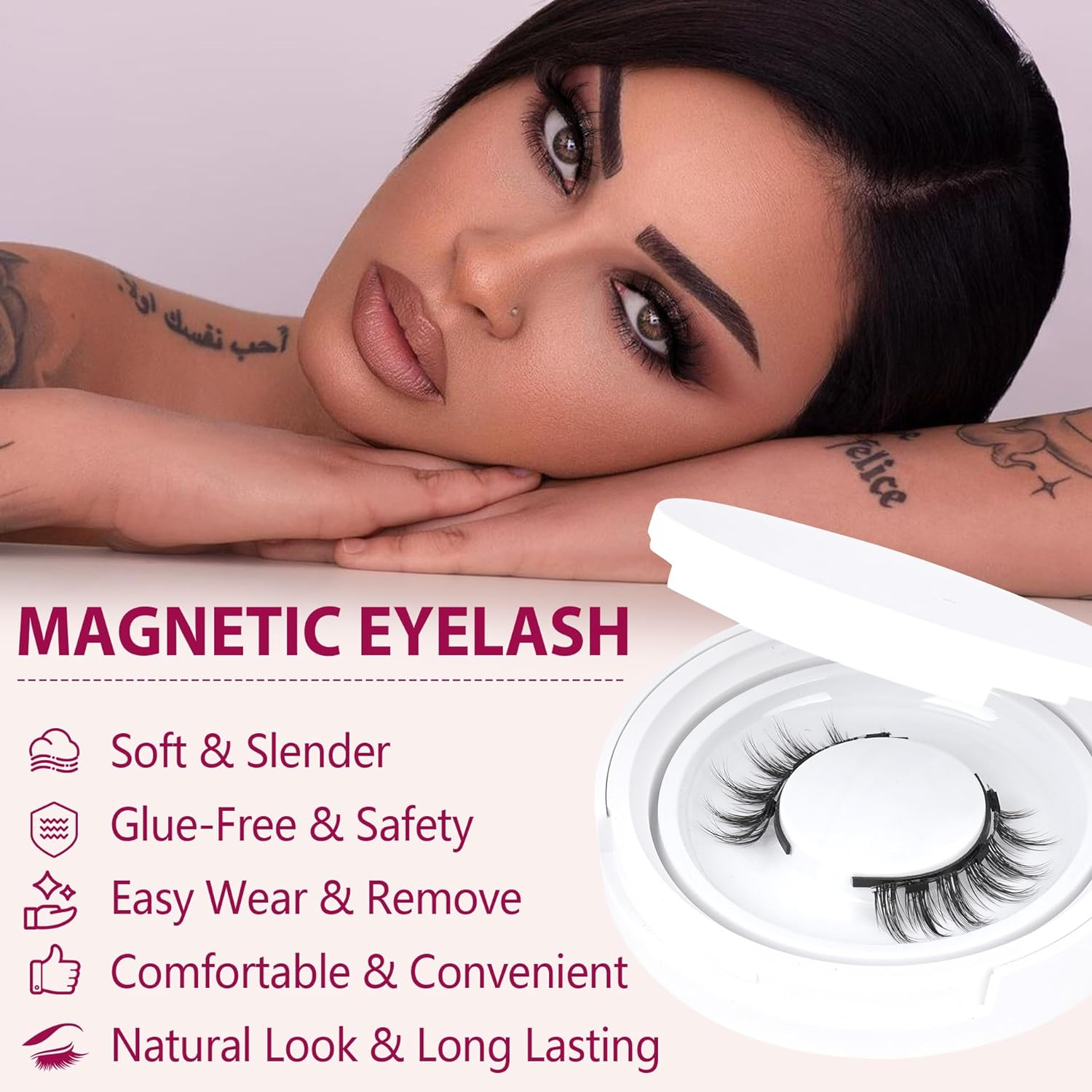 Magnetic Eyelashes without Eyeliner