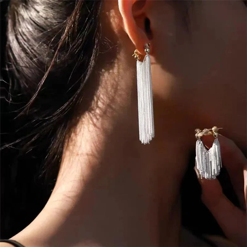 Galaxy Waterfall Tassel Earrings Hula Earrings