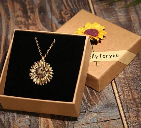 You Are My Sunshine Sunflower Necklace