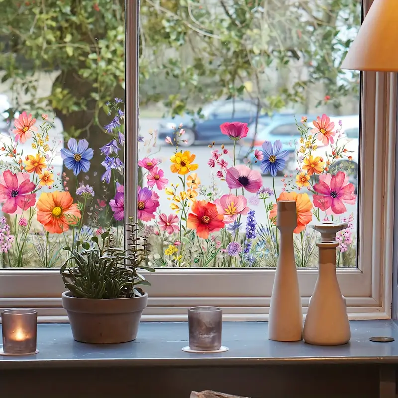 ✨This Week's Special Sale 49% Off- 💐Colorful Floral Bouquet Window Sticker🖼️(Cut to size freely)