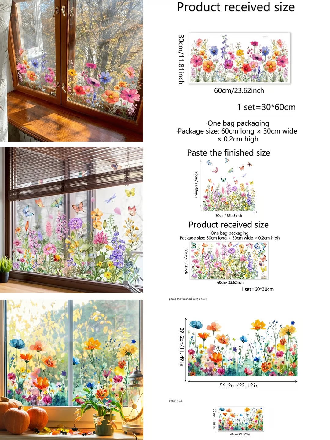 ✨This Week's Special Sale 49% Off- 💐Colorful Floral Bouquet Window Sticker🖼️(Cut to size freely)