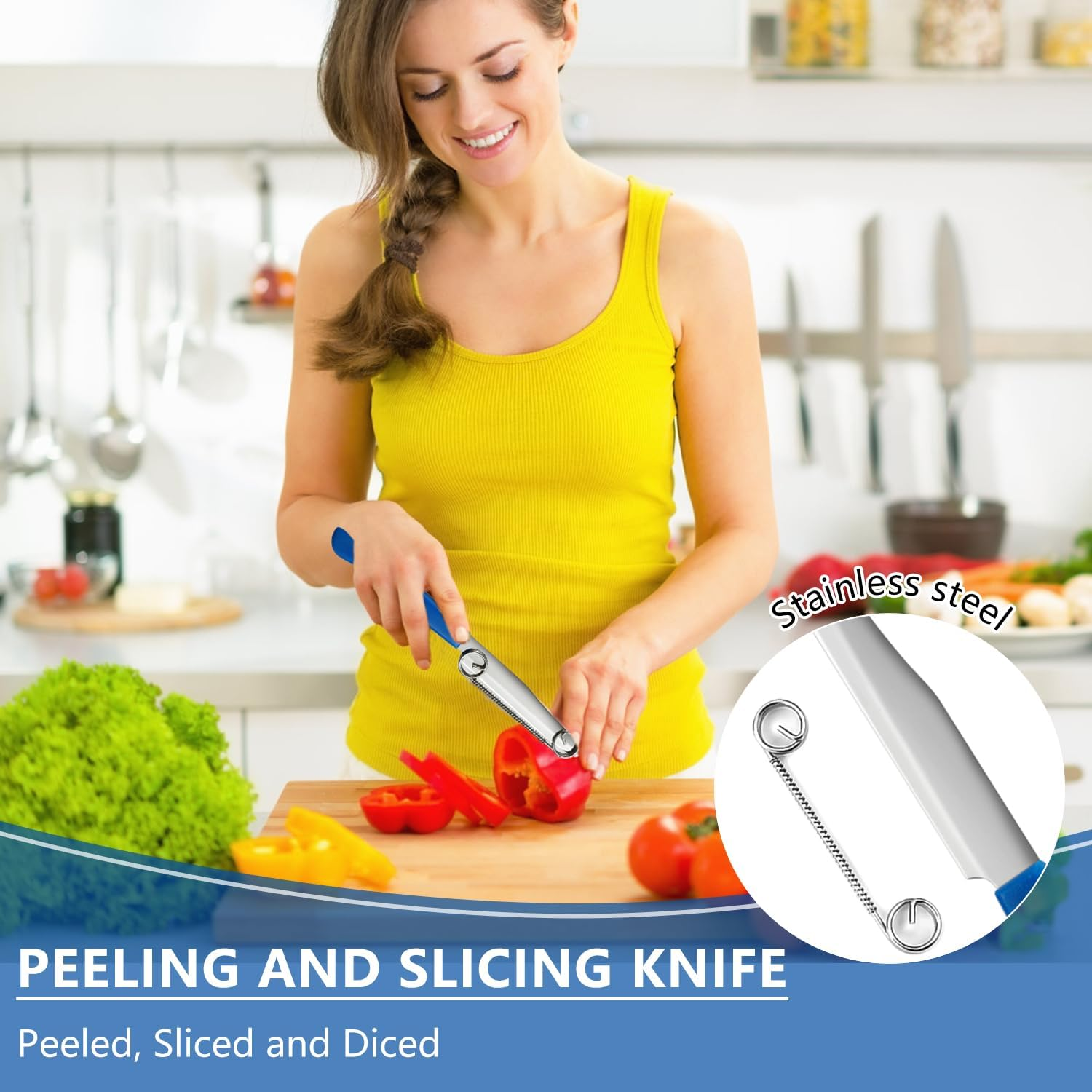 2025 New 3 in 1 Multifunctional Fruit Peeling Knife with Removable Spring