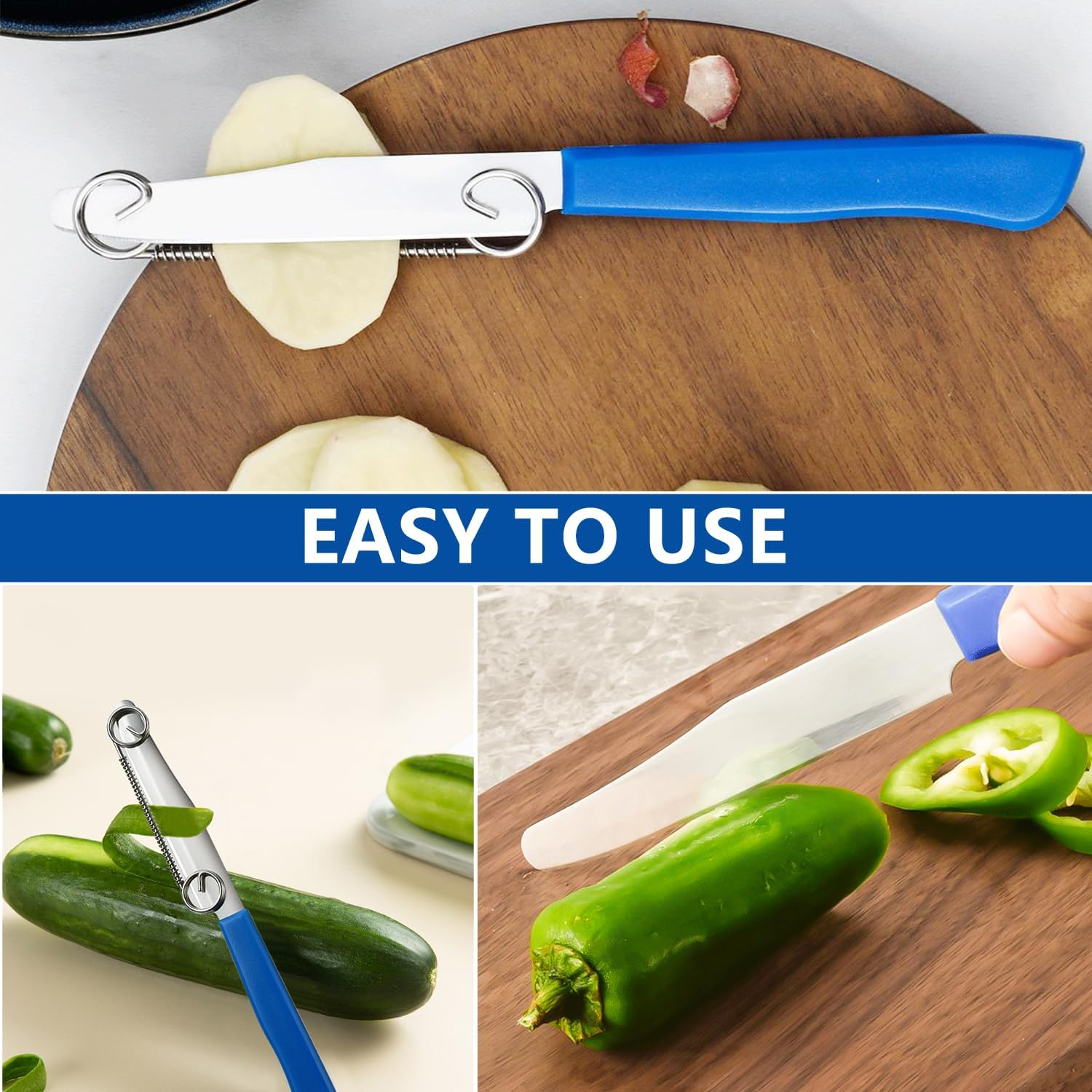 2025 New 3 in 1 Multifunctional Fruit Peeling Knife with Removable Spring