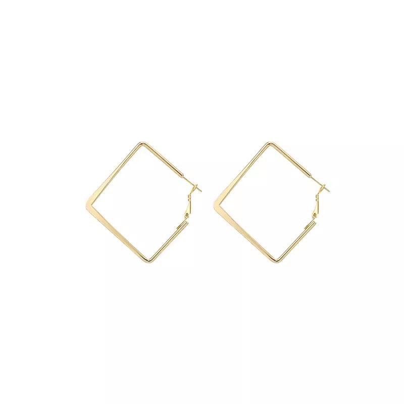 Golden Square Earrings
