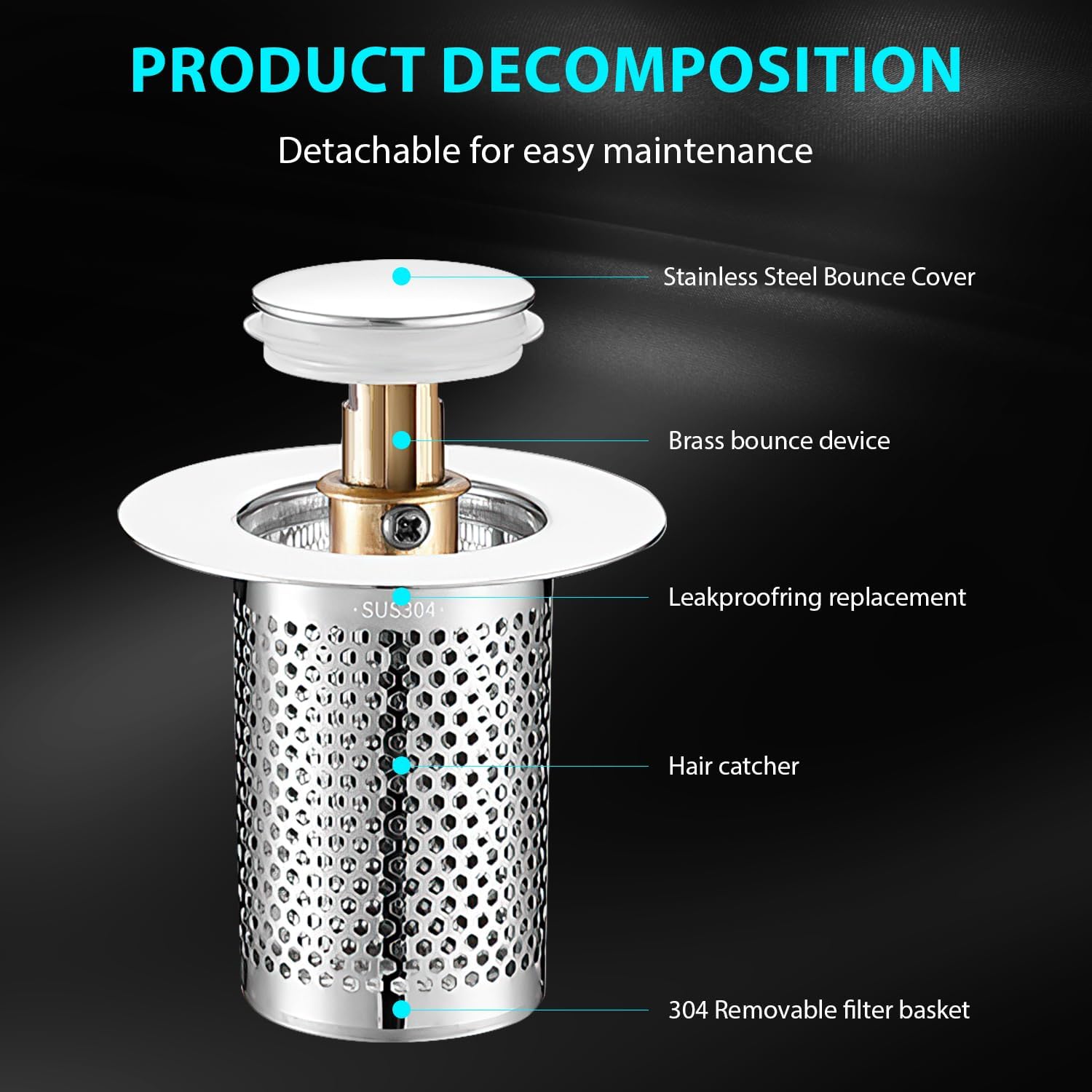 Hair Catching Sink Drain