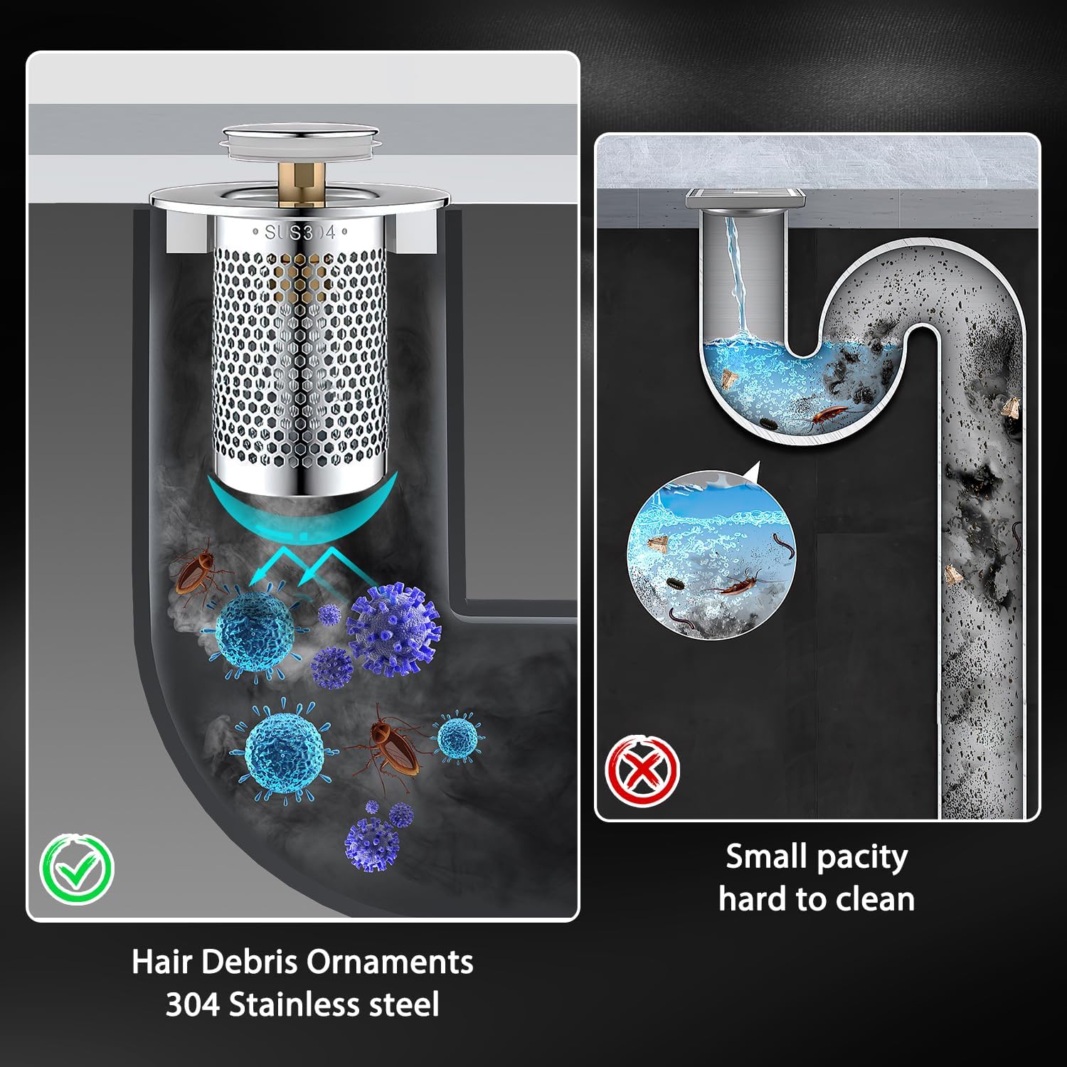Hair Catching Sink Drain