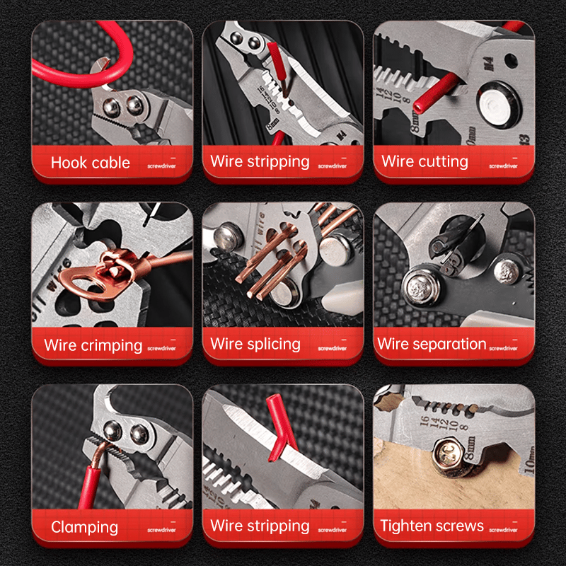 💥2024 New Upgrade💥Multifunctional Folding Wire Stripper-Professional Electrician Tool
