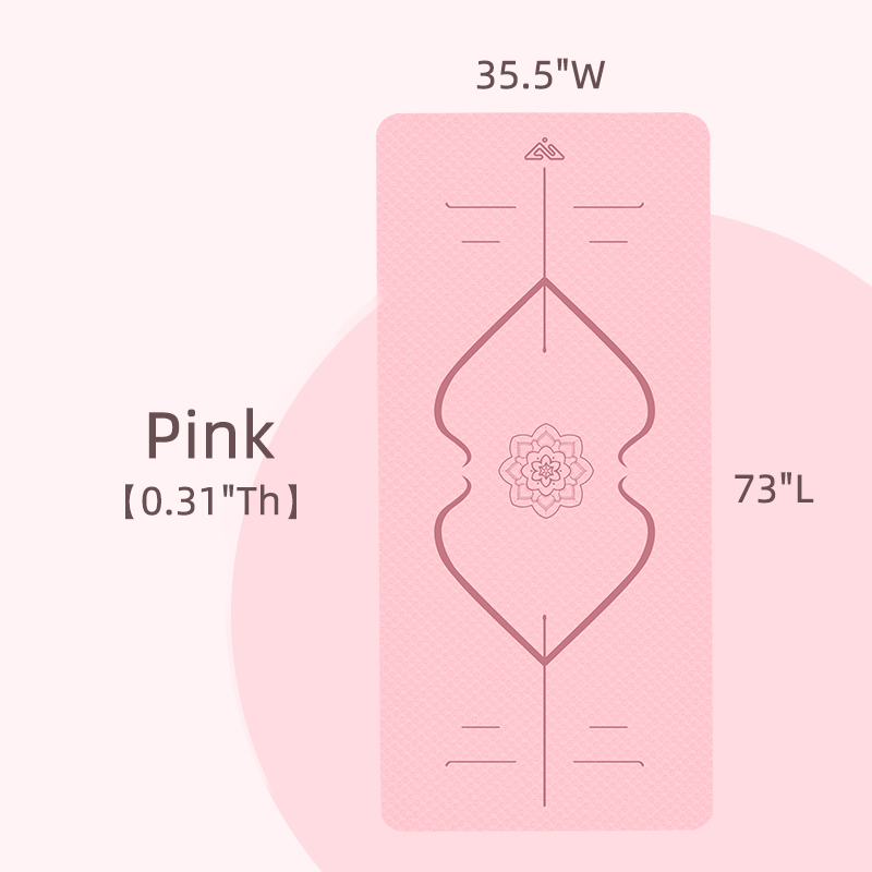 0.3" Fitness Yoga Pilates Mat Pink