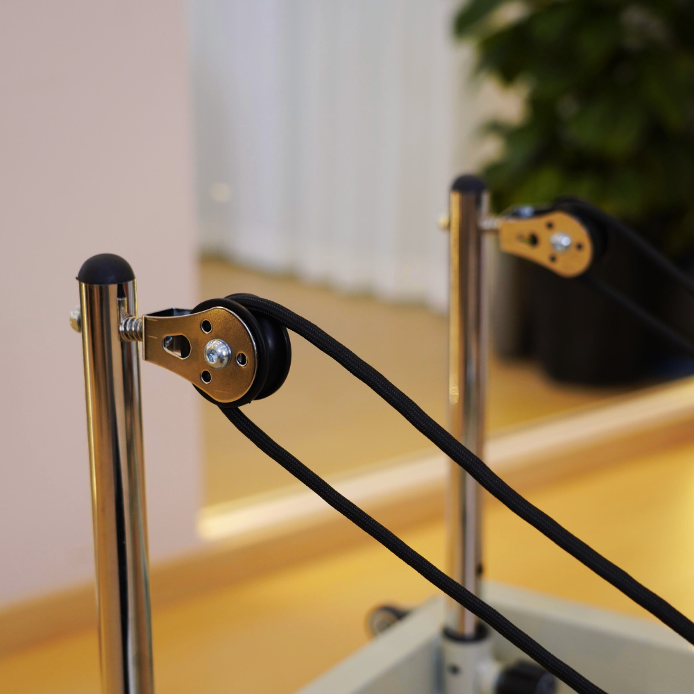 Foldable Grey Pilates Reformer