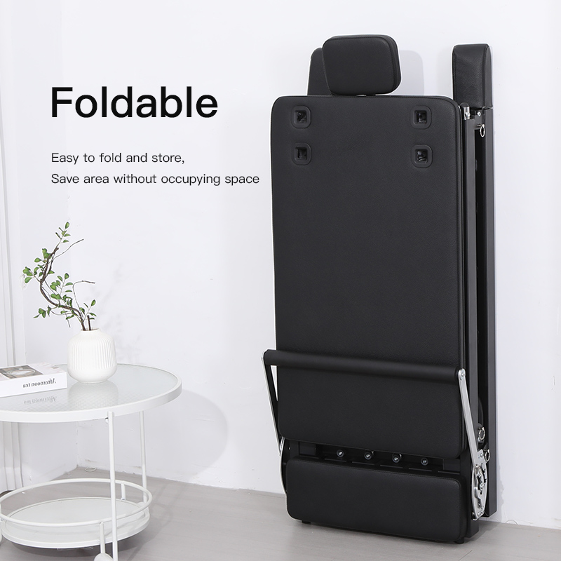 Foldable Black Leather Steel Low Legs Pilates Reformer