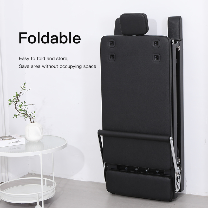 Foldable Black Leather Steel Low Legs Pilates Reformer