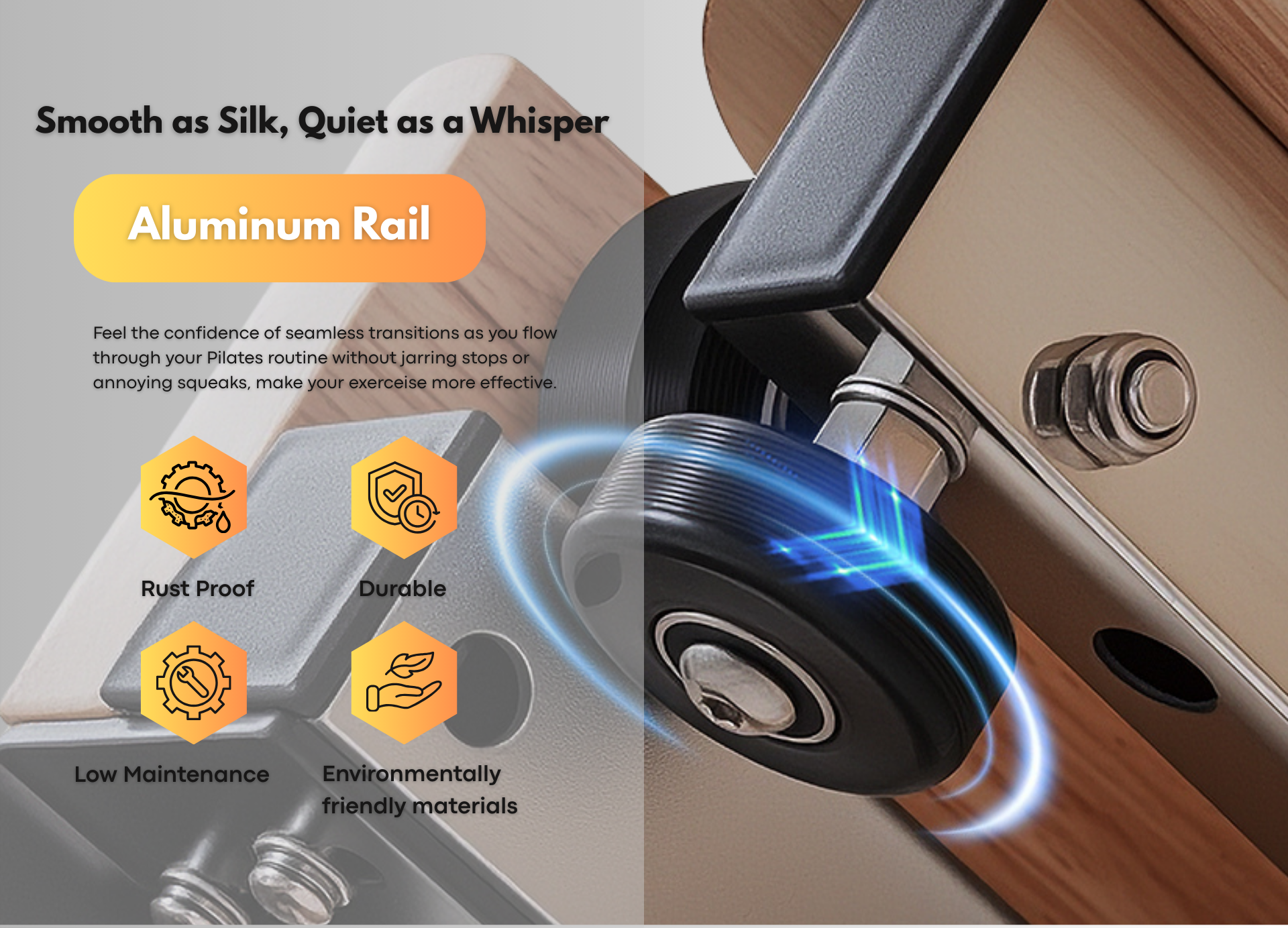 sliding of standard maple folding pilates reformer