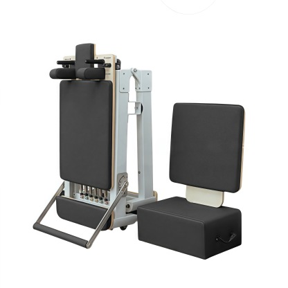 Compact Aluminum Alloy Frame Black Pilates Reformer