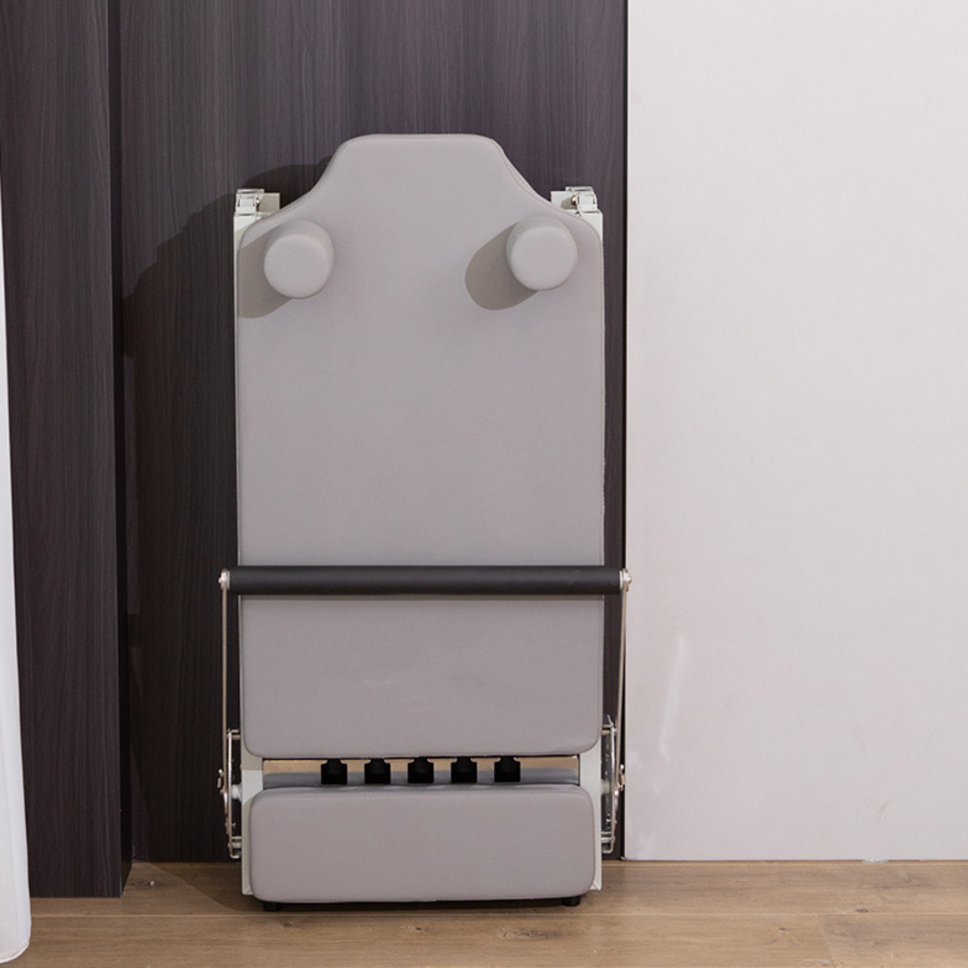 Foldable Grey Leather Steel Extended Legs Home Workout Pilates Reformer