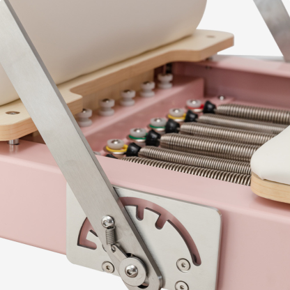 Pink Aluminum Alloy Frame Folding Pilates Reformer | White