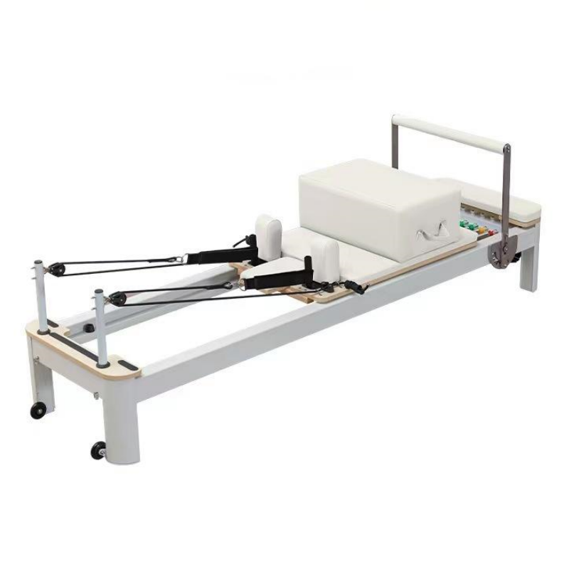 White Aluminum Pilates Reformer